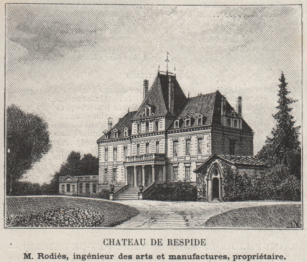 GRANDS VINS BLANCS. SAINT-PIERRE-DE-MONS. Chateau de Respide. Rodiès. SMALL 1908